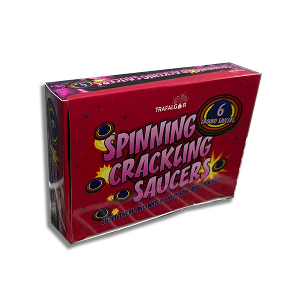 Spinning crackling saucers