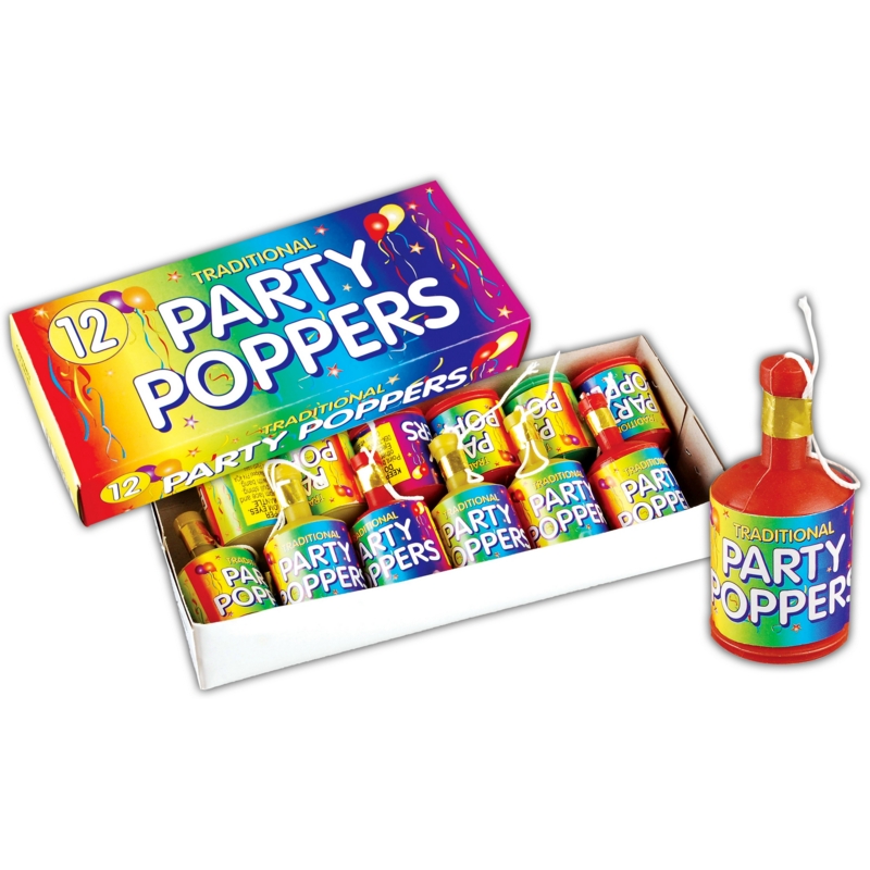 Party Poppers 12 piece