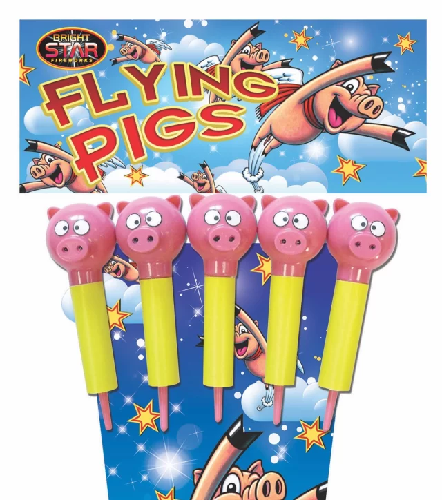 Hooray.....our Flying Pink Pigs have at last arrived! 🐷 Just in time for Bonfire night. Get your kids to give em' all a name. See Pink Pigs fly before your eyes 🤪
https://starburstfireworks.com/shop/flying-pink-pigs/